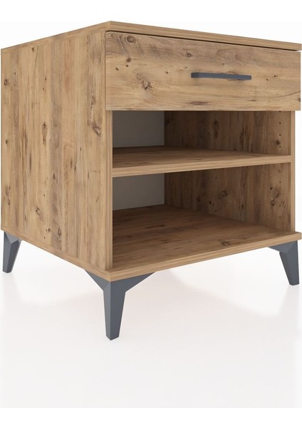 Kronos Komodin Tek Raflı Tek Çekmeceli 60X59X64 Çam-Çam modelleri