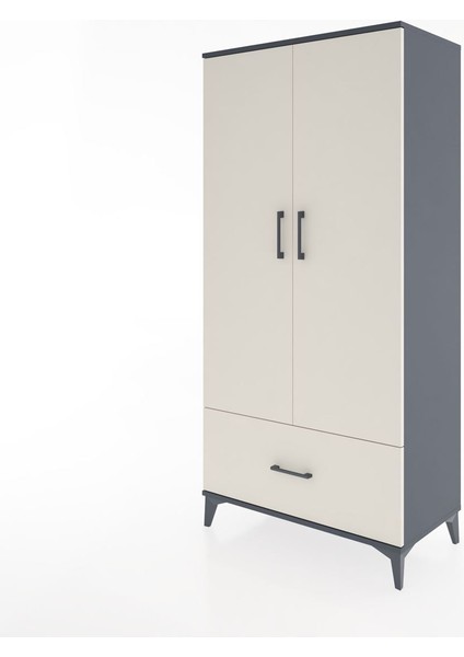 Hyperion Dolap 4 Raflı Tek Çekmeceli 2 Kapaklı 88X44X182 Antrasit-Aytaşı modelleri