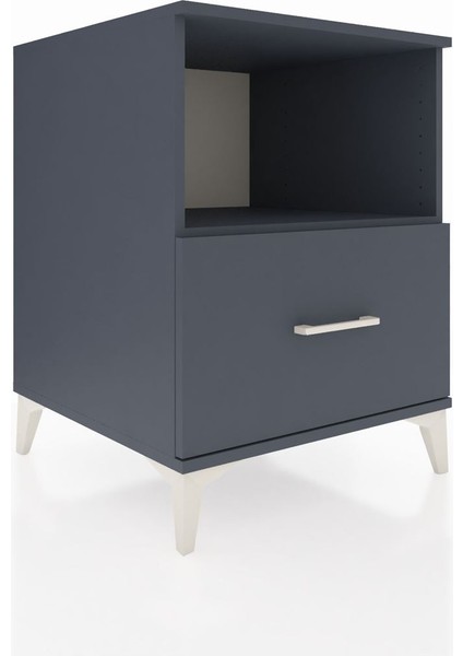 Kronos Komodin Tek Raflı Tek Çekmeceli 60X59X80 Antrasit-Antrasit fiyatları