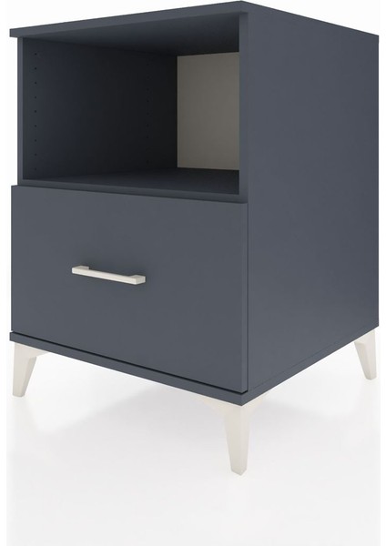 Kronos Komodin Tek Raflı Tek Çekmeceli 60X59X80 Antrasit-Antrasit modelleri