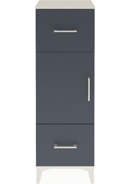 Arges Dolap 2 Raflı 2 Çekmeceli Tek Kapaklı 44X30X134 Aytaşı-Antrasit