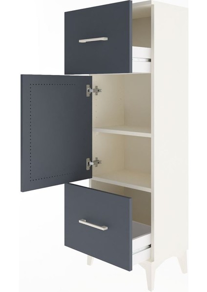 Arges Dolap 2 Raflı 2 Çekmeceli Tek Kapaklı 44X30X134 Aytaşı-Antrasit fırsatları