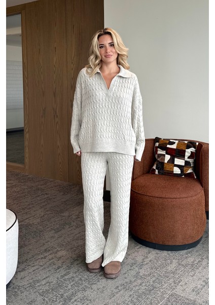 Bej Örgü Triko Takım - 98074 fiyatları