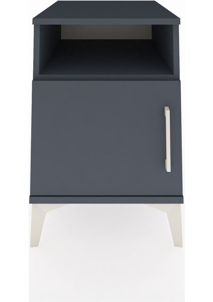 Kronos Komodin 2 Raflı Tek Kapaklı 44X59X64 Antrasit-Antrasit