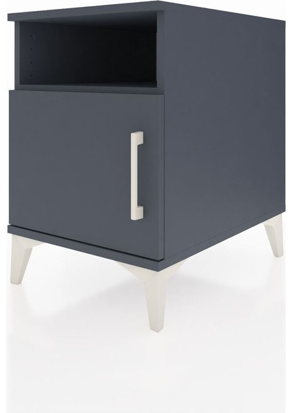 Kronos Komodin 2 Raflı Tek Kapaklı 44X59X64 Antrasit-Antrasit modelleri