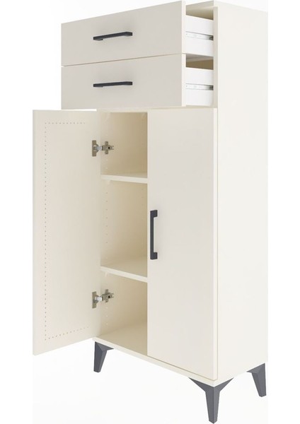 Arges Dolap 2 Raflı 2 Çekmeceli 2 Kapaklı 60X30X134 Aytaşı-Aytaşı fırsatları