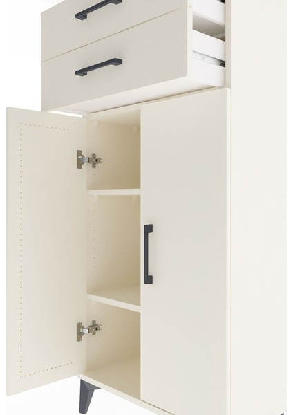 Arges Dolap 2 Raflı 2 Çekmeceli 2 Kapaklı 60X30X134 Aytaşı-Aytaşı indirimleri