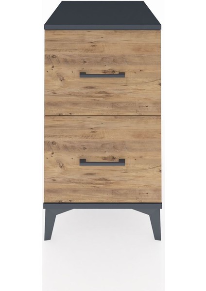 Kronos Komodin 2 Çekmeceli 44X59X80 Antrasit-Çam
