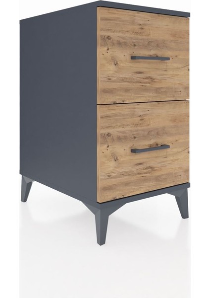 Kronos Komodin 2 Çekmeceli 44X59X80 Antrasit-Çam fiyatları