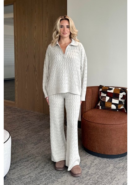 Bej Örgü Triko Takım - 98074 modelleri