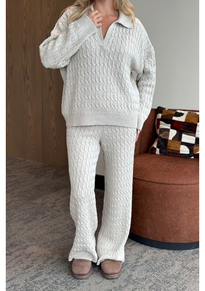 Bej Örgü Triko Takım - 98074 indirimleri
