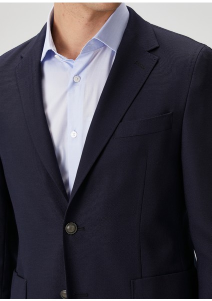 Lacivert Yün Blazer