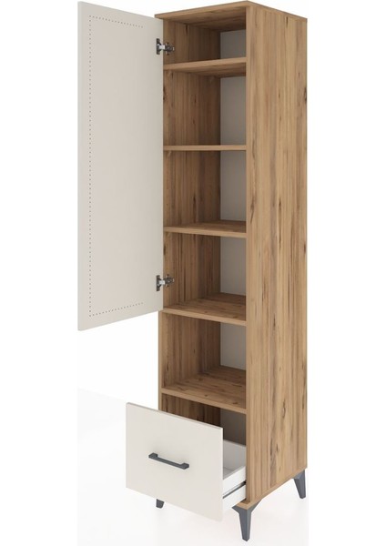 Hyperion Dolap 5 Raflı Tek Çekmeceli Tek Kapaklı 44X44X195 Çam-Aytaşı fırsatları