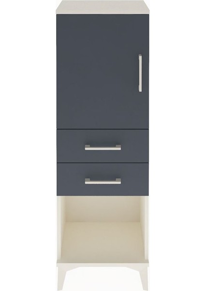Arges Dolap 2 Raflı 2 Çekmeceli Tek Kapaklı 44X30X134 Aytaşı-Antrasit