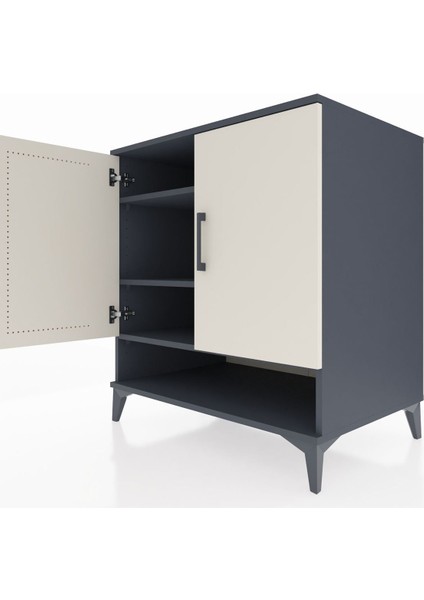 Kronos Şifonyer 3 Raflı 2 Kapaklı 88X59X96 Antrasit-Aytaşı indirimleri
