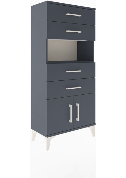 Arges Dolap Tek Raflı 4 Çekmeceli 2 Kapaklı 60X30X134 Antrasit-Antrasit fiyatları