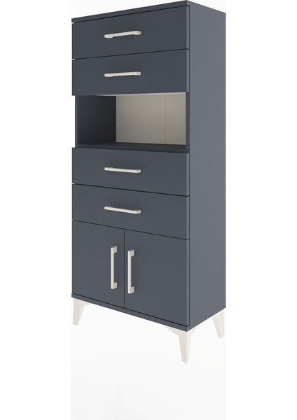 Arges Dolap Tek Raflı 4 Çekmeceli 2 Kapaklı 60X30X134 Antrasit-Antrasit modelleri