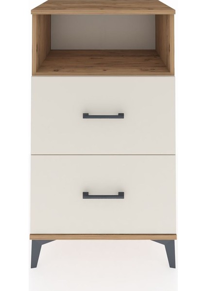 Hyperion Komodin Tek Raflı 2 Çekmeceli 60X44X106 Çam-Aytaşı