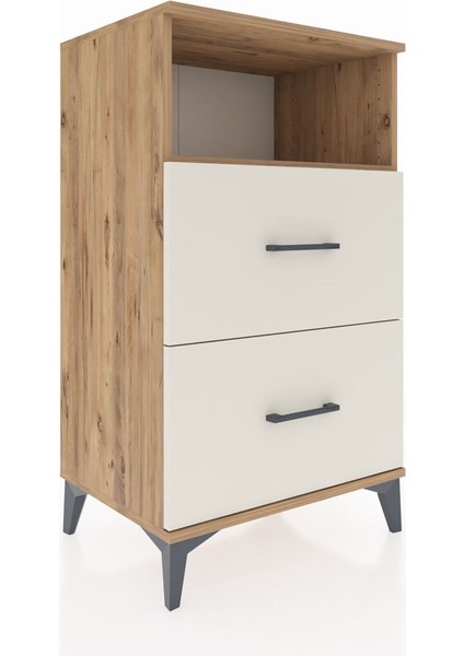 Hyperion Komodin Tek Raflı 2 Çekmeceli 60X44X106 Çam-Aytaşı fiyatları