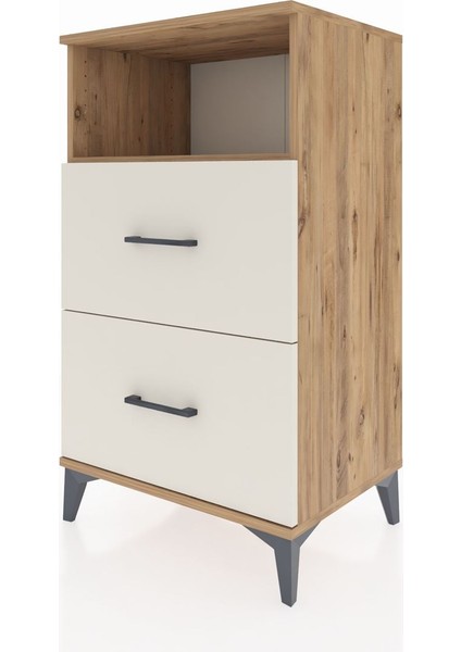 Hyperion Komodin Tek Raflı 2 Çekmeceli 60X44X106 Çam-Aytaşı modelleri
