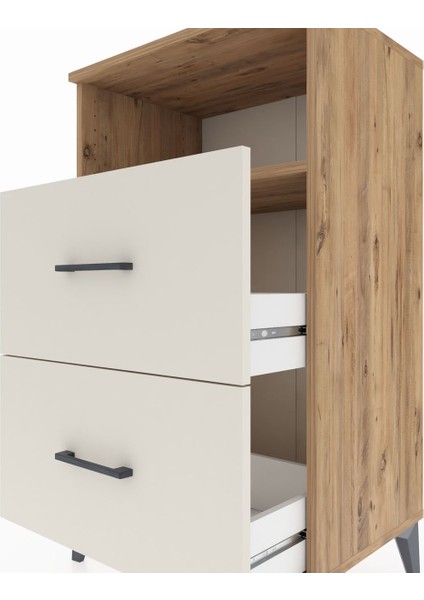 Hyperion Komodin Tek Raflı 2 Çekmeceli 60X44X106 Çam-Aytaşı indirimleri