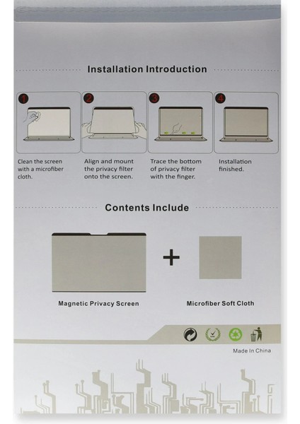 CPT16 Macbook Air 13.3 Macbook Manyetik Hayalet Ekran Koruyucu - Siyah