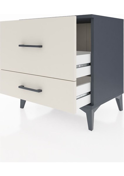 Hyperion Komodin 2 Çekmeceli 60X44X64 Antrasit-Aytaşı fırsatları