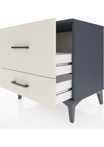 Hyperion Komodin 2 Çekmeceli 60X44X64 Antrasit-Aytaşı indirimleri