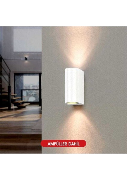 Ledli Beyaz Çift Yönlü Dekoratif Duvar Aplikası Iç ve Dış Mekan Kullanımına Uygun indirimleri