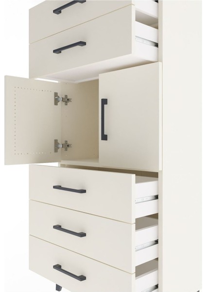 Arges Dolap Tek Raflı 5 Çekmeceli 2 Kapaklı 60X30X134 Aytaşı-Aytaşı indirimleri