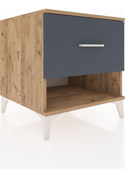 Kronos Komodin Tek Çekmeceli 60X59X64 Çam-Antrasit modelleri