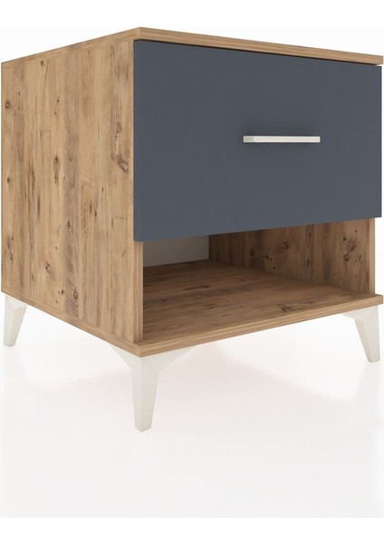 Kronos Komodin Tek Çekmeceli 60X59X64 Çam-Antrasit fırsatları