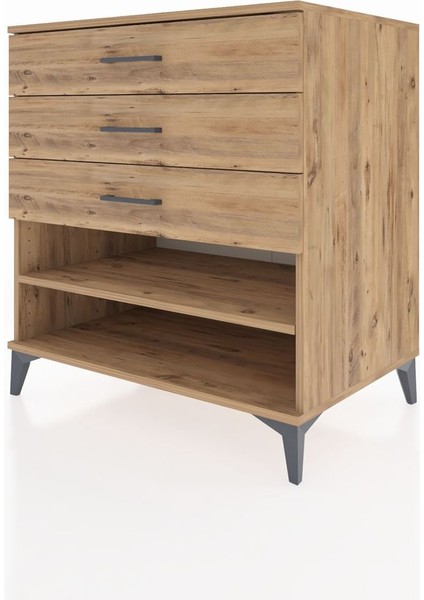 Kronos Şifonyer Tek Raflı 3 Çekmeceli 88X59X96 Çam-Çam modelleri