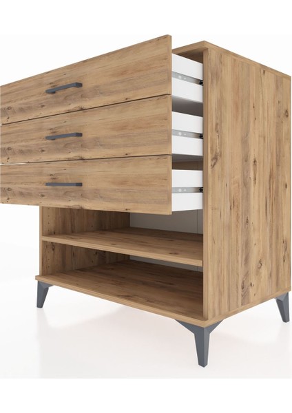 Kronos Şifonyer Tek Raflı 3 Çekmeceli 88X59X96 Çam-Çam indirimleri