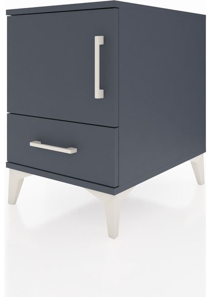 Kronos Komodin 2 Raflı Tek Çekmeceli Tek Kapaklı 44X59X64 Antrasit-Antrasit modelleri