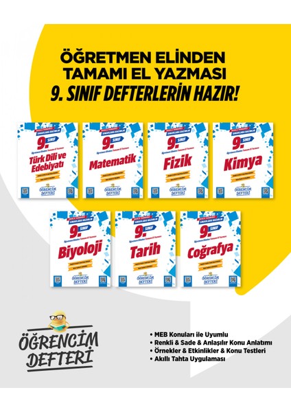 9. Sınıf Öğrencim Defteri Ful Set. Tamamı El Yazmalı !!!