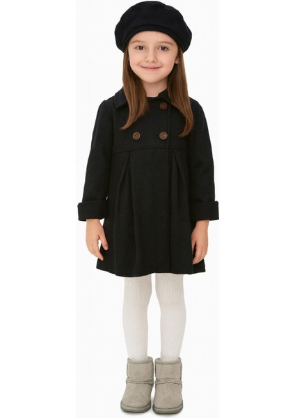 Kız Çocuk Ince Astarsız Kaşe Kaban