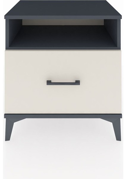 Hyperion Komodin Tek Raflı Tek Çekmeceli 60X44X64 Antrasit-Aytaşı