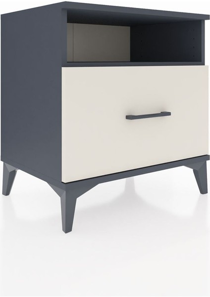 Hyperion Komodin Tek Raflı Tek Çekmeceli 60X44X64 Antrasit-Aytaşı fiyatları