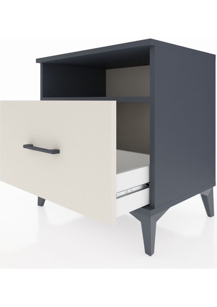 Hyperion Komodin Tek Raflı Tek Çekmeceli 60X44X64 Antrasit-Aytaşı indirimleri