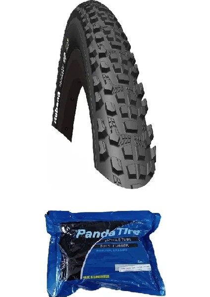 29 Jant 29X2.10 3mm Bisiklet Dış Lastiği Siyah St + Plus Panda Iç Lastik Seti