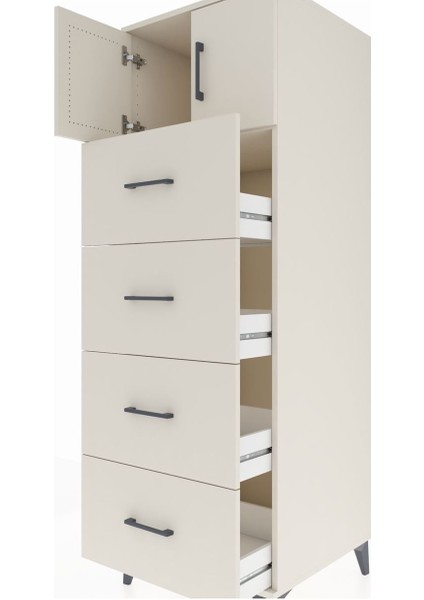 Kronos Dolap Tek Raflı 4 Çekmeceli 2 Kapaklı 60X59X182 Aytaşı-Aytaşı indirimleri