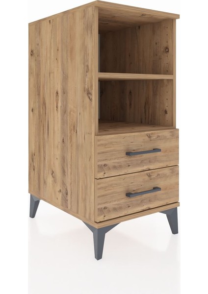 Kronos Komodin 2 Raflı 2 Çekmeceli 44X59X96 Çam-Çam fiyatları