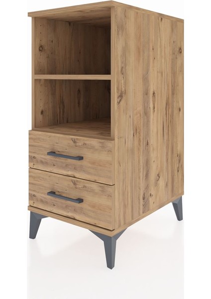 Kronos Komodin 2 Raflı 2 Çekmeceli 44X59X96 Çam-Çam modelleri