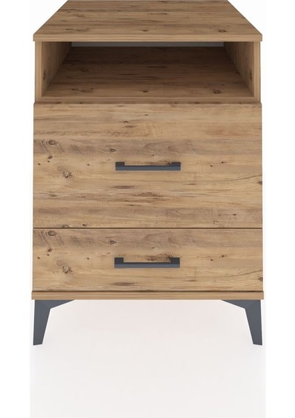 Kronos Komodin Tek Raflı 2 Çekmeceli 60X59X80 Çam-Çam