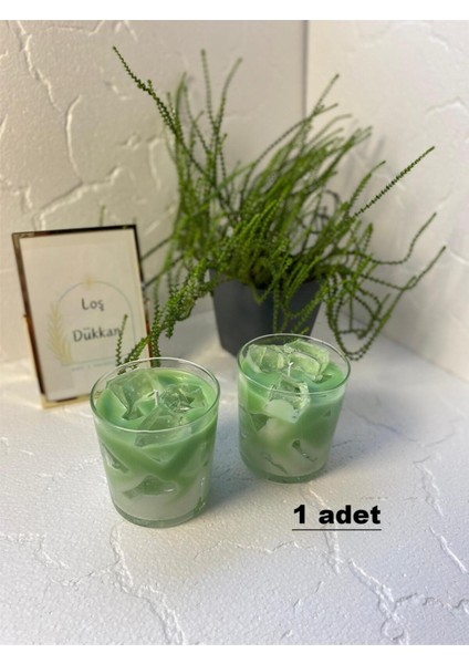 1 Adet Matcha Latte Mum Buzlu Jel Tasarım Kokulu Mum
