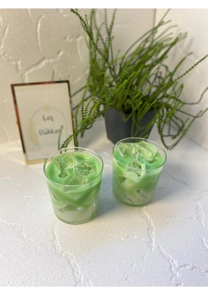 1 Adet Matcha Latte Mum Buzlu Jel Tasarım Kokulu Mum modelleri