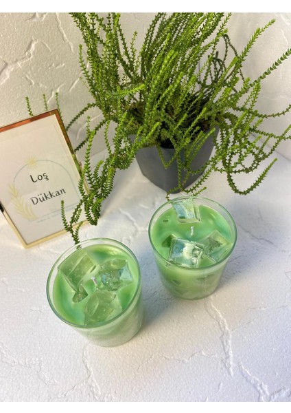 1 Adet Matcha Latte Mum Buzlu Jel Tasarım Kokulu Mum