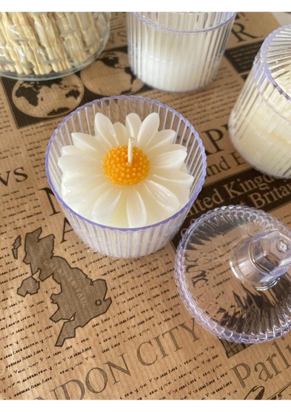 5 Adet Dekoratif Hediyelik Papatya Mum , Kapağı ile 10 Parçadır (Ürün Mikadır ) fırsatları