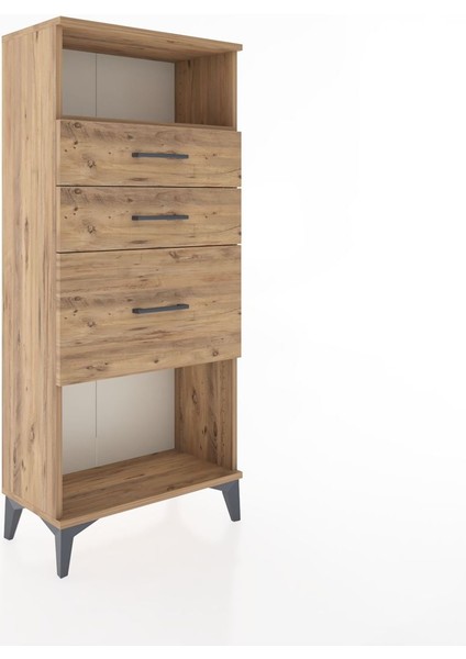 Hyperion Dolap Tek Raflı 3 Çekmeceli 60X44X134 Çam-Çam fiyatları